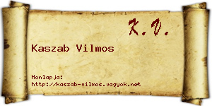 Kaszab Vilmos névjegykártya
