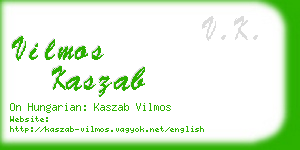 vilmos kaszab business card